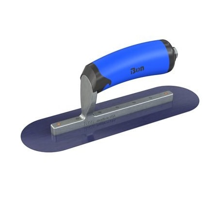 Bon Tool Blue Steel Finishing Trowel - Round End - 10-1/2" x 3" with Comfort Wave Handle 67-148
